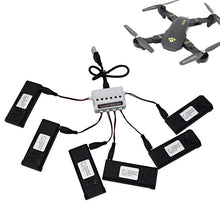 将图片加载到图库查看器，6pcs Lipo Battery Charger Sets For VISUO XS809S XS809HW XS809W XS809 3.7V 900mAh RC Drones Quadcopter Spare Parts Accessories
