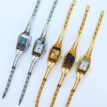 Load image into Gallery viewer, High Quality Cute Women's Fashion Crystal Silver Gold Lady Women Girl Stainless Steel Strap Quartz Analog Dress Wristwatch
