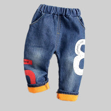 Load image into Gallery viewer, Winter Warm Baby Girls Pants Cotton Denim Digital , Outfit for Infant Clothing Newborn Toddle Boys Trousers
