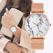 Load image into Gallery viewer, Fashion Rose Gold Mesh Band Creative Marble Female Wrist Watch Luxury Women Quartz Watches Gifts  For Women and Girls
