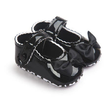 将图片加载到图库查看器，Red Princess Baby Girl Shoes Newborns Butterfly-knot PU Leather Shoes Infants Crib Soft Fashion Footwear Shoes
