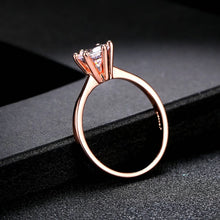 将图片加载到图库查看器，Double Fair 6 Claw 1 Carat Cubic Zirconia Wedding Engagement Rings for Women Solitaire Women's Marriage Ring Jewelry DFR014
