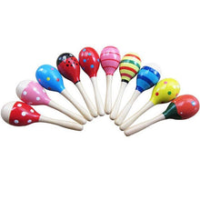 Load image into Gallery viewer, Baby Kid Wooden Ball Toy Sand Hammer Rattle Musical Instrument Percussion Infant (Multicolor)Random PCS For Kids
