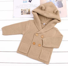 Load image into Gallery viewer, Knitting Cardigan Warm Long Sleeve Hooded Sweaters for Newborn Infant
