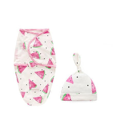 将图片加载到图库查看器，Baby Swaddle Blanket With Cap For Newborn Wrap Cotton Swaddling Bag Baby Envelope Sleep sack  Blanket .
