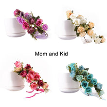 Load image into Gallery viewer, Luxury Modern Matching Flower Headband Lovely Newborn Headband Flower Crown Wreath for Mother and Kids
