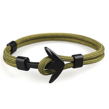 Load image into Gallery viewer, Black Anchor Modern Bracelets New Amazing Charm Survival Rope Chain Paracord Bracelet Elegant For Male Wrap Metal Sport Hooks
