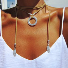 Load image into Gallery viewer, Women's Necklace Brown Ieather Siber Jewelry Accessories Ladies leather Necklace Women's Ethnic Necklace
