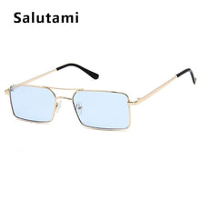 Load image into Gallery viewer, Luxury Famous Retro Modern Square Unisex Men and  Women‘s Sunglasses  With Alloy Metal Small Frame With Clear Double Bridge Men's Sunglasses
