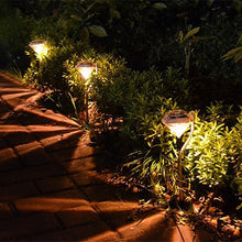 Load image into Gallery viewer, 4 Solar Garden Diamond LED Lamps In White Warm White And Multicolor Stainless Steel Lamps For Garden Pathway Yard
