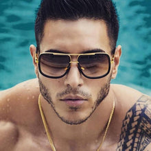 Load image into Gallery viewer, Classic Brand Luxury Square Gold Metal Frame Woman and Man Unisex Top Oversized Bog Frame Elegant Sunglasses For Summer  Designer
