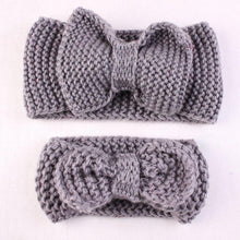 Load image into Gallery viewer, Handamde Mom and  Daughter Elasticity Headband Solid Knitted Bowknot Hairband Hair Accessories For Mom and  Baby
