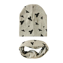 将图片加载到图库查看器，Modern Children Girls Cartoon Sheep Printing Cotton Hat and Scarf Animal Pattern Kids Caps Baby Beanie
