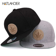 Load image into Gallery viewer, [HATLANDER]Maple solid cotton snapback caps women's flat brim hip hop cap outdoor baseball cap bone gorras mens caps and hats

