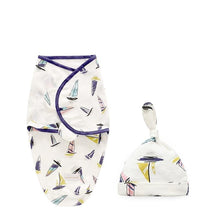 将图片加载到图库查看器，Baby Swaddle Blanket With Cap For Newborn Wrap Cotton Swaddling Bag Baby Envelope Sleep sack  Blanket .
