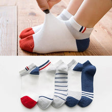 Load image into Gallery viewer, 5 Pairs Kids Socks  Striped Sock for Children Fashion Sports Elastic Socks Spring Autumn Summer Breathable Soft Socks For Kids
