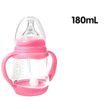 将图片加载到图库查看器，Baby Safe Plastic BPA Free Anti-colic Baby Milk Water Juice Bottle with Straw for Infant Feeding For Kids
