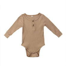 Load image into Gallery viewer, Newborn Infant Baby Girl Boy Ribbed Bodysuit  Ruffle  Long Sleeve One-Pieces Solid Jumpsuit Outfits For Girls
