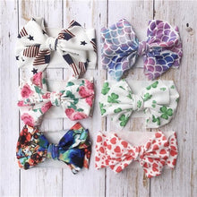 Load image into Gallery viewer, Infant Nylon Print Fabric Headband Baby Girl Headbands for Girls  Bows Baby Turban Headwrap Newborn Hairband For Girls
