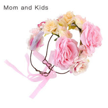 将图片加载到图库查看器，Luxury Handamde Mommy and Baby  Flower Headband Large Flower Crown Mother Kids Flowers  Headwear For Celebration
