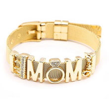将图片加载到图库查看器，Fashion Stainless Steel Woman and Men Bracelet Mesh Bracelet Set Crystal Heart Anchor Charm Fine Bracelet Bangle For Female Lover

