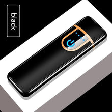 将图片加载到图库查看器，Luxury Modern USB Charging Electronic Lighter Windproof Slim Man Colorful Cigarette Lighter WIth Touch Sensor And Dragon Gravure Excellent for Gift
