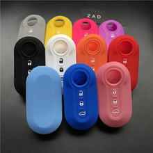 Load image into Gallery viewer, ZAD silicone key cover Case set shell skin For fiat 500 3 Buttons Flip remote Key Blank Fob Auto parts car accessories colorful

