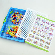 Load image into Gallery viewer, 296 Pieces/Set Box-packed Grain Mushroom Nail Beads Intelligent 3D Puzzle Games Board for Children Kids Educational Toys
