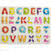 将图片加载到图库查看器，Kid Early Educational Table With Shapes of Vegetables and Animals Baby Hand Grasp Wooden Puzzle Toy Alphabet And Digit Learning Education Child Wood Toy
