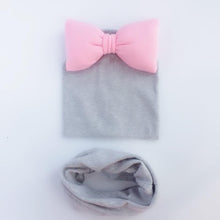 Load image into Gallery viewer, infant Baby Hat Girl big bow Butterfly Knot Cap cotton Collar Scarf set hat for girls baby
