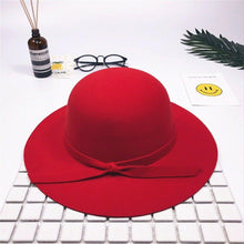 Load image into Gallery viewer, Modern Elegant Baby Summer Sweet Girls Hat With Bow knot Bowler Beach Hat  For Girls

