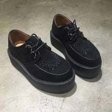 Load image into Gallery viewer, Black Harajuku Shoes Classic Lace UP High Platform Creepers Fashion Harajuku Punk Shoes Women's Casual Shoes Platform Shoes
