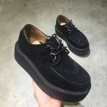 Load image into Gallery viewer, Black Harajuku Shoes Classic Lace UP High Platform Creepers Fashion Harajuku Punk Shoes Women's Casual Shoes Platform Shoes
