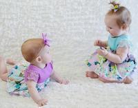 Load image into Gallery viewer, Summer Princess Floral Romper Dress For Baby Girl with Lace Sleeve+Headband For Little Princess
