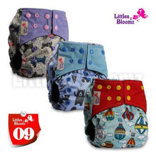 将图片加载到图库查看器，Modern Luxury Printed Washable Real Cloth Pocket Nappy,3 nappies/diapers Set For Girls and Boys Baby In Elegant Style
