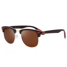 将图片加载到图库查看器，Popular Retro New Polarized Men's Sunglasses UV400 Square Half Metal Frame  Ladies Sunglasses Brand Design Glasses Driving Sunglasses
