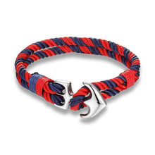 将图片加载到图库查看器，High Quality Anchor Bracelets  Charm Nautical Survival Rope Chain Paracord Bracelet Male Wrap Metal Sport Hooks For Men
