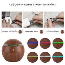 Load image into Gallery viewer, 130ML USB Aroma Diffuser  Ultrasonic Cool Mist Humidifier Air  7 Color Change LED Night Light For Office Home
