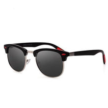 将图片加载到图库查看器，Popular Retro New Polarized Men's Sunglasses UV400 Square Half Metal Frame  Ladies Sunglasses Brand Design Glasses Driving Sunglasses
