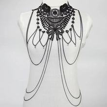 Load image into Gallery viewer, Black Lace  Body Chain  Jewelry  Women's  Cosplay Halloween Costumes Female Goth Accessories
