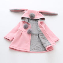Load image into Gallery viewer, Baby Girls Coat Winter Spring Baby Girls Princess Coat Jacket Rabbit Ear Hoodie Casual Outerwear For Girl Infants Clothing Jacket Luxury Style
