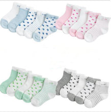 Load image into Gallery viewer, 5 Pairs Pack  Children's Summer Mesh Socks Ultra-thin Breathable With Stars Moon Print For Boys And Girls

