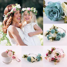 Load image into Gallery viewer, Luxury Modern Newborn Headband Flower Crown Mother Kids Matching Hair Band Accessories Flower Headband For Mother and Daughter
