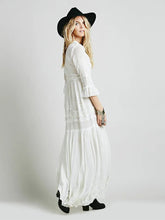 Load image into Gallery viewer, 2023 new free shipping Bohemia embroidery maxi dress women's white ruffles elegant sweet long loose dress fashion party dresses
