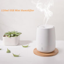 Load image into Gallery viewer, 120ML USB Mini Air Humidifier Ultrasonic Essential Oil Aroma Diffuser Mute Portable LED Light Mist Maker Quite for Home
