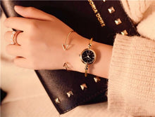 Load image into Gallery viewer, Small Gold Bangle Bracelet Luxury Watches Stainless Steel Retro Ladies Quartz Wristwatches Fashion Casual Women Dress Watch For Women and Girls
