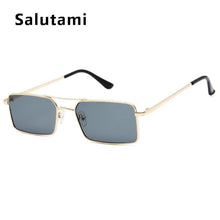 Load image into Gallery viewer, Luxury Famous Retro Modern Square Unisex Men and  Women‘s Sunglasses  With Alloy Metal Small Frame With Clear Double Bridge Men's Sunglasses
