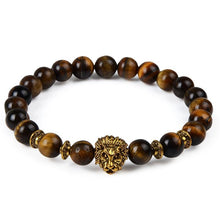 将图片加载到图库查看器，Modern Leopard Tiger Eye Lion Head Elegant Bracelet Owl Buddha Bead Luxury Bracelets Bangles Skull Charm Natural Stone Bracelet Yoga Jewelry For Men And Women
