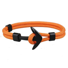 Load image into Gallery viewer, Black Anchor Modern Bracelets New Amazing Charm Survival Rope Chain Paracord Bracelet Elegant For Male Wrap Metal Sport Hooks
