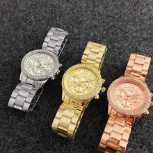 Load image into Gallery viewer, CONTENA Luxury Diamond Women Watches Rose Gold Stainless Steel Women's Quartz watch Clock Roman relogio feminino zegarek damski
